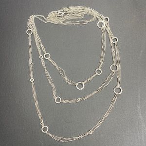 Silver Chain Layered Necklace
